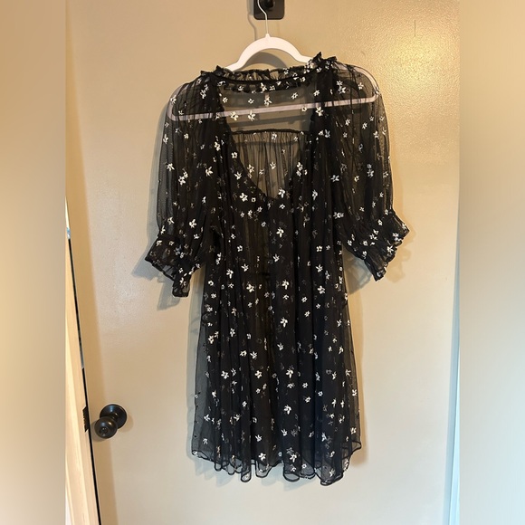 Free People with love mesh mini dress size medium no slip - Picture 5 of 5